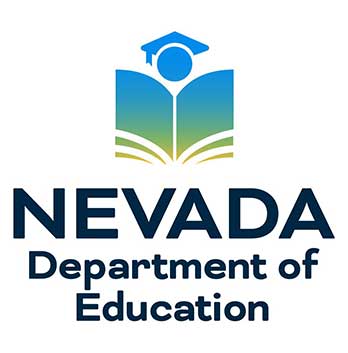 Logo of the Nevada Department of Education featuring an open book with a graduation cap above it and the text "Nevada Department of Education" below.